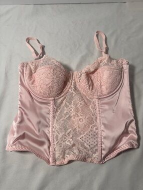 BDG Pink Lace Bustier Corset Top - M